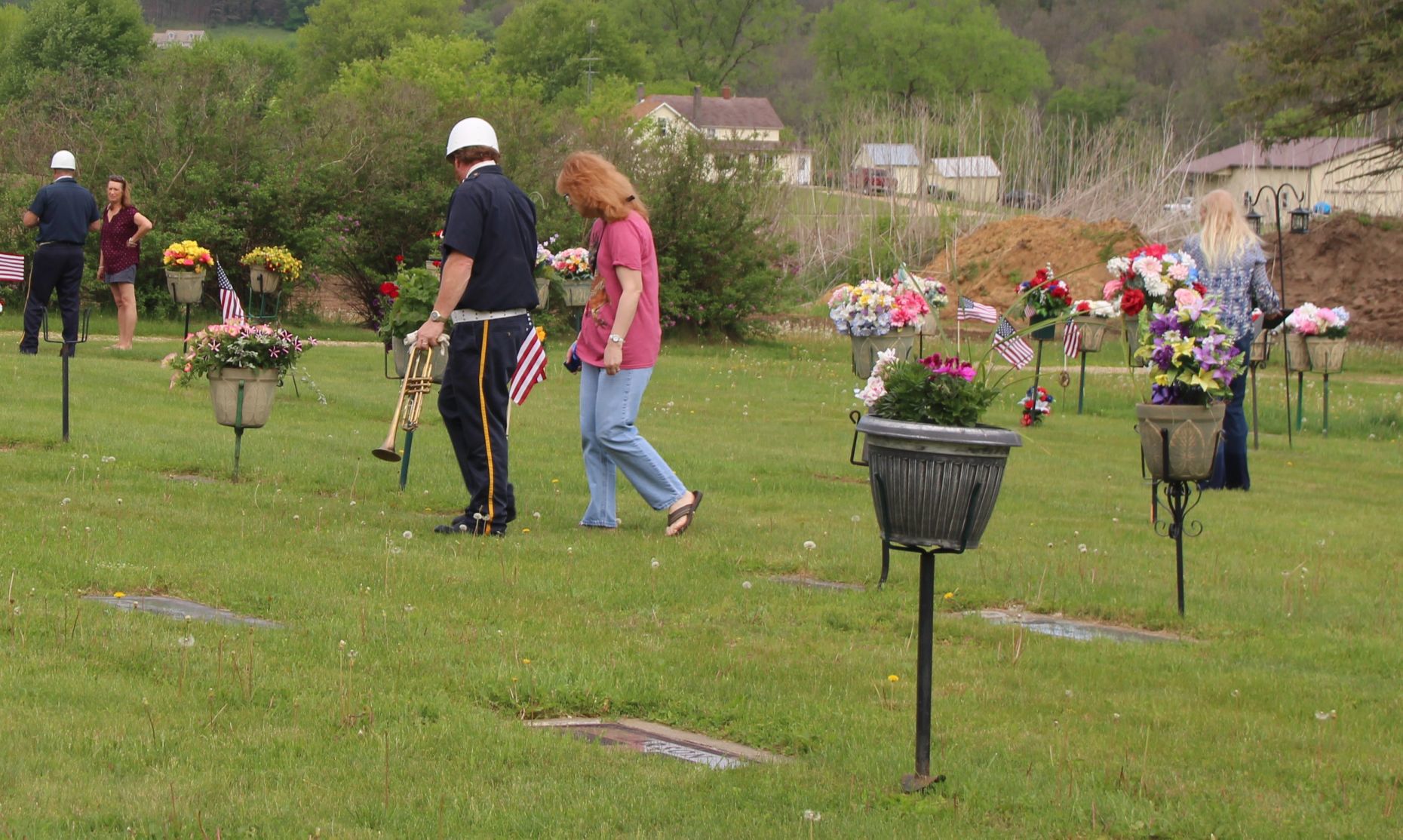 Cemetery visitors